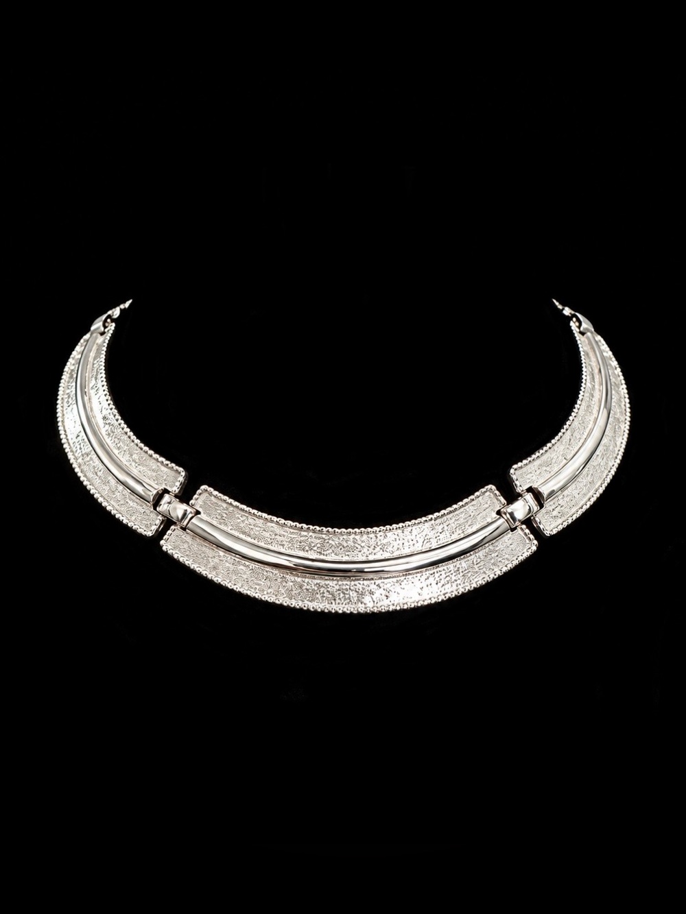 Monet Silver Curved Collar Necklace